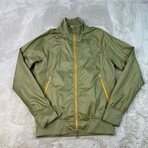 Nike Windbreaker Bomber Zip Up Jacket Womens Size Small Zipper Pockets Green Y2K